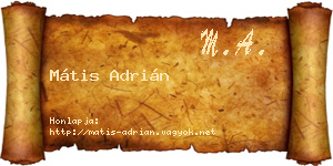 Mátis Adrián névjegykártya